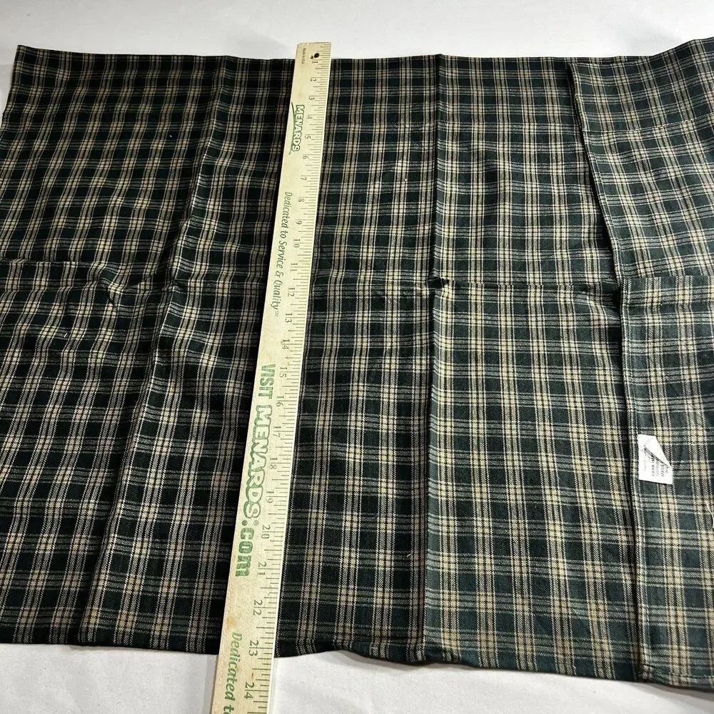 Park Designs Green Plaid Cafe Tier Window Curtain Single Panel 35x23 Dual Pocket